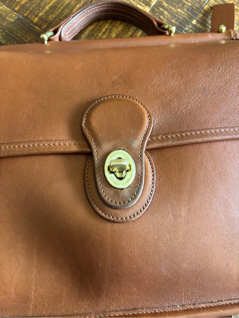 Vintage Coach Original Willis 9927 Satchel/Crossbody bag British Tan Leather - Picture 9 of 15
